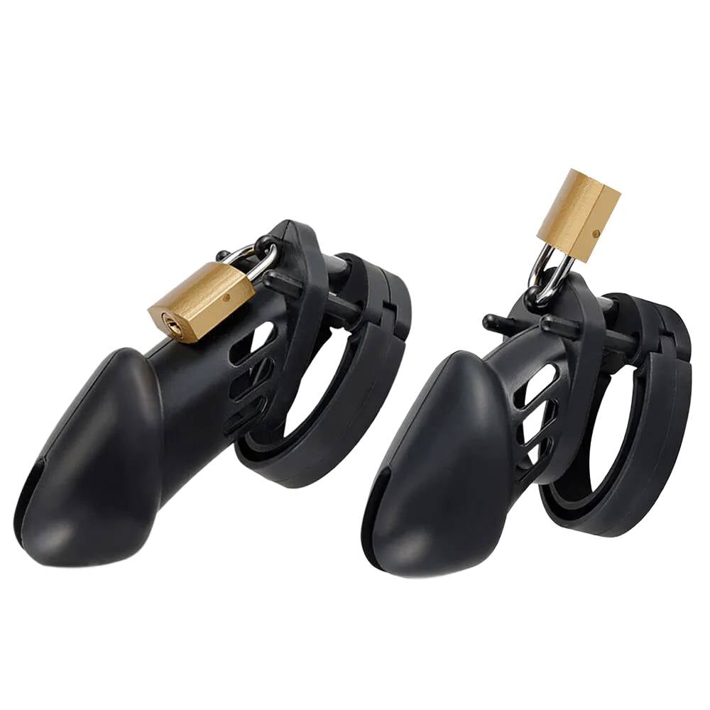 Zestaw klatek na penisa Denial Silicone Chastity Cage Set Black Brutus