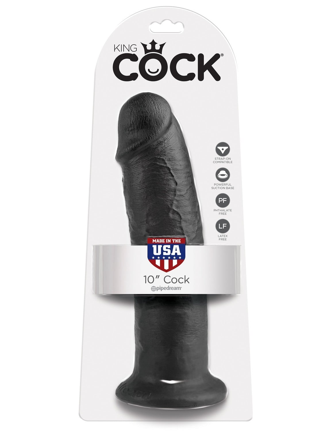 10' Cock Dildo Czarne 25Cm King Cock