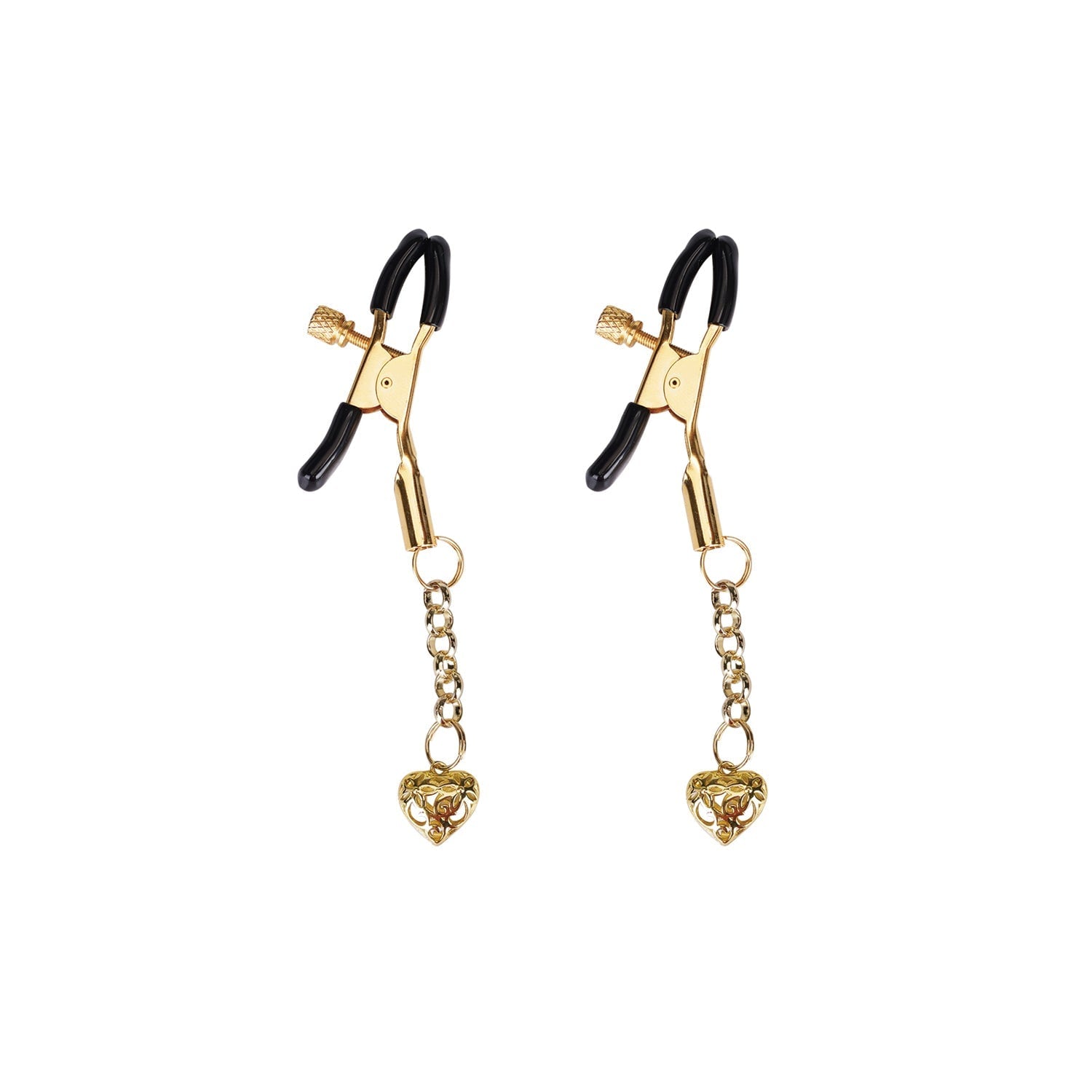Klamerki Na Sutki Gold Hollow Heart Nipple Clamps Liebe Seele