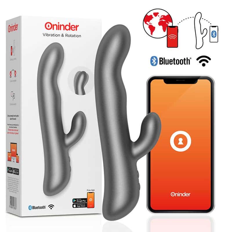 Вібратор-кролик, обертання і вібрації, керування додатком — ONINDER OSLO