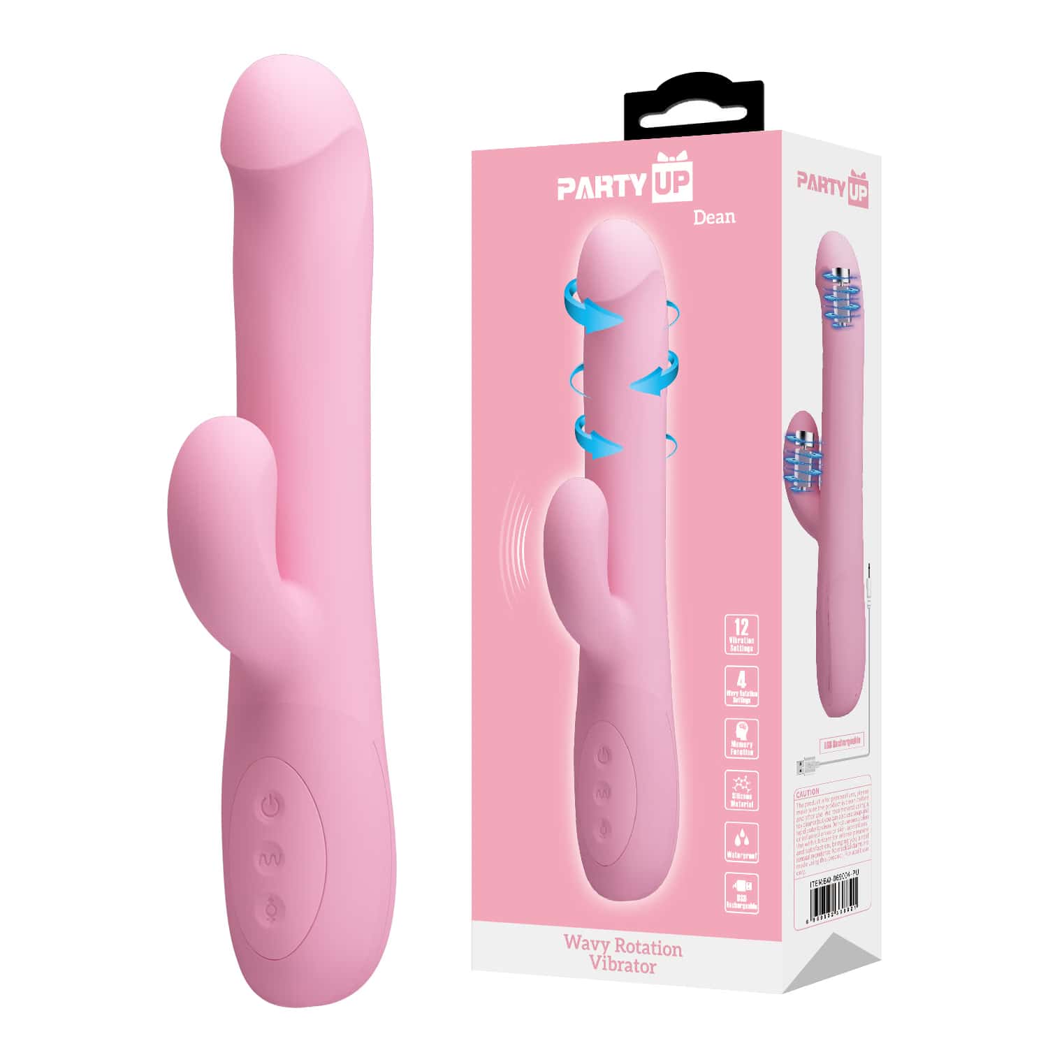 Вібратор-кролик, силікон, заряджання USB — Party Up Dean