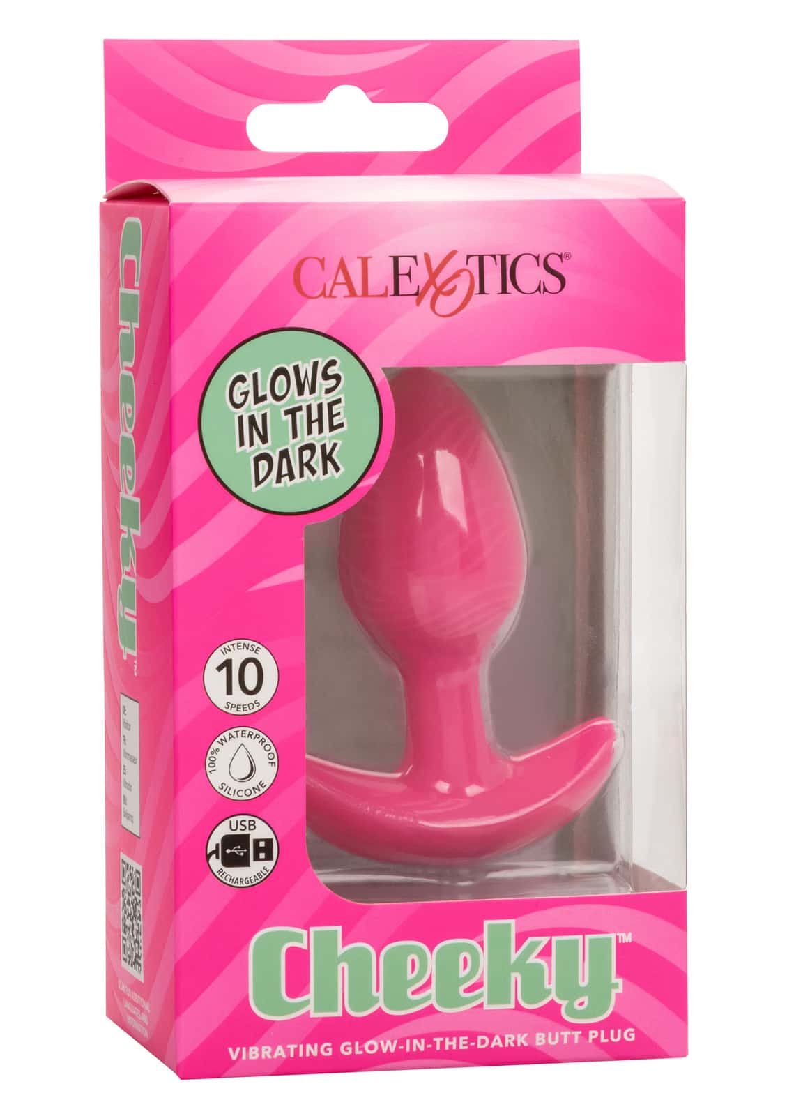 Анальна пробка, вібруюча, USB — CalExotics Cheeky Glow S