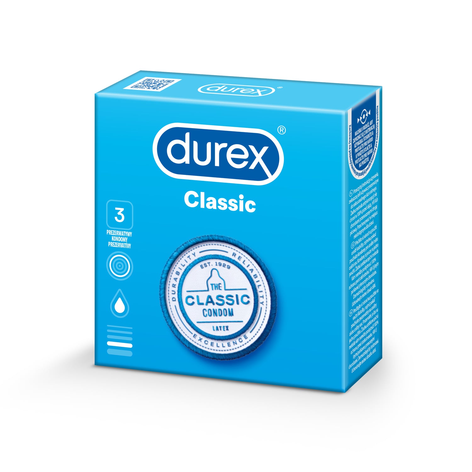 Prezerwatywy Lateksowe Classic 3 Szt. Durex